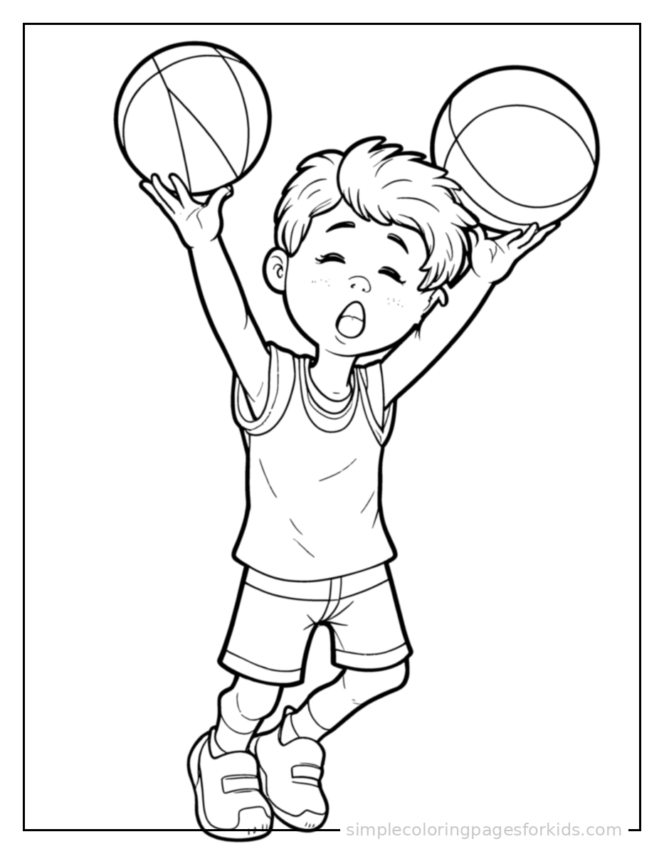 Printable basketball coloring page for kids
