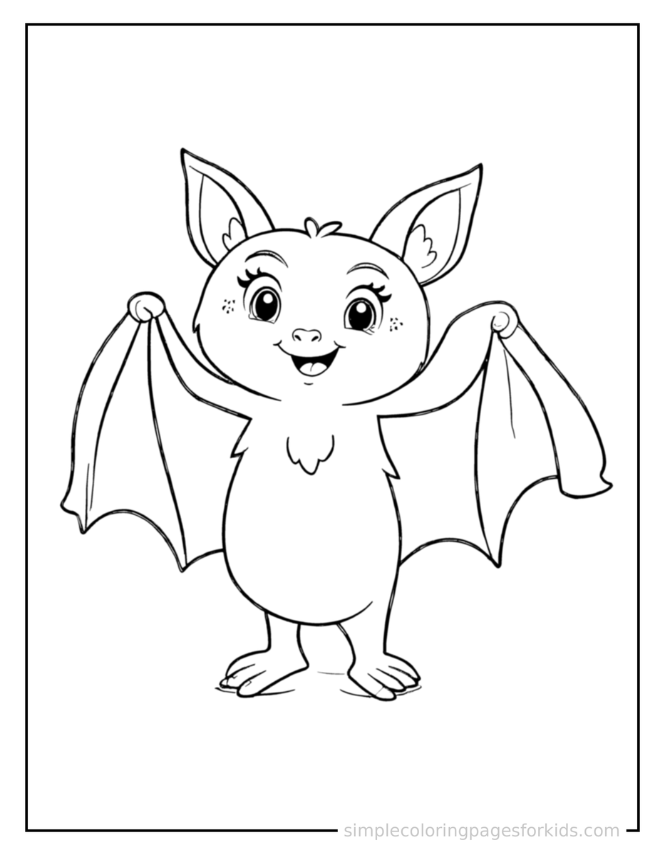 Proud Bat Coloring Page
