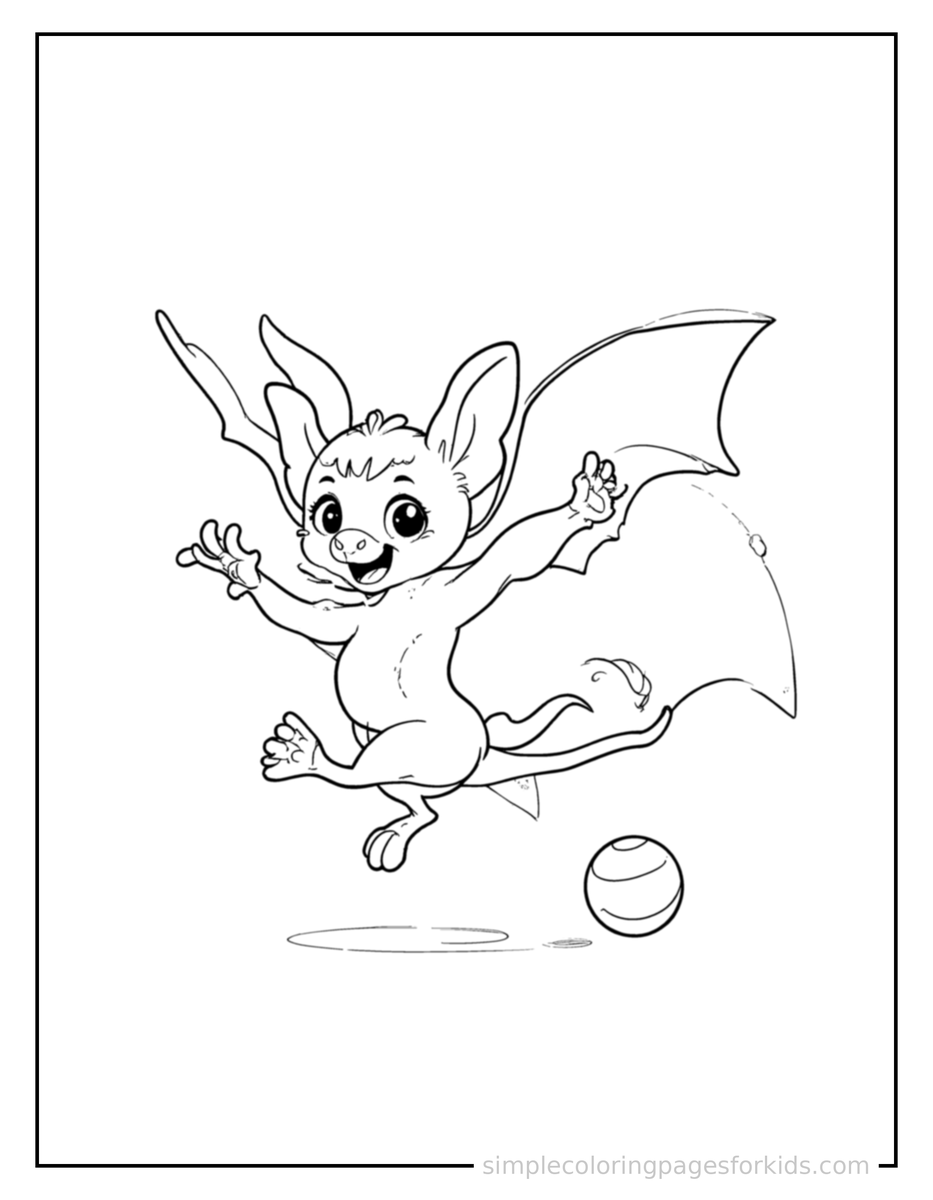 Playing with a Ball Bat Coloring Page
