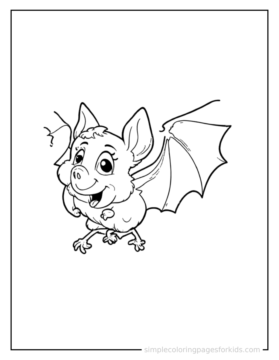 Running Bat Coloring Page