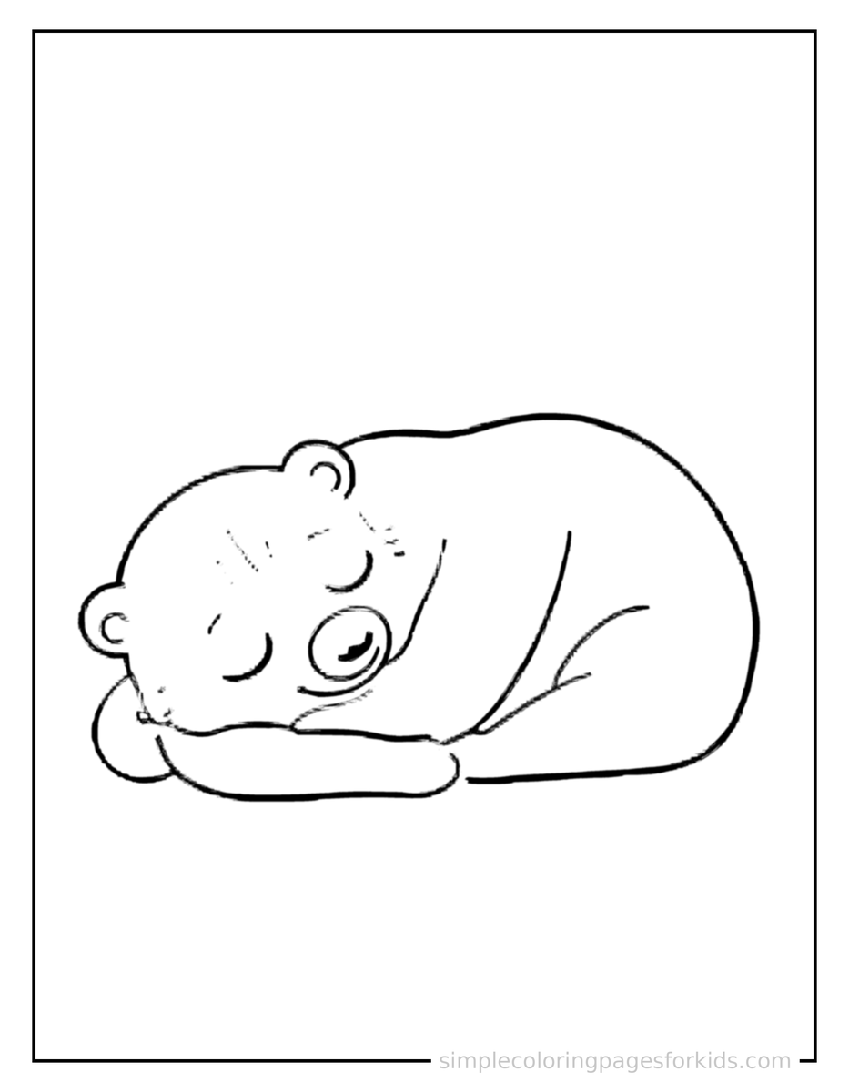 Sleepy Bear Coloring Page