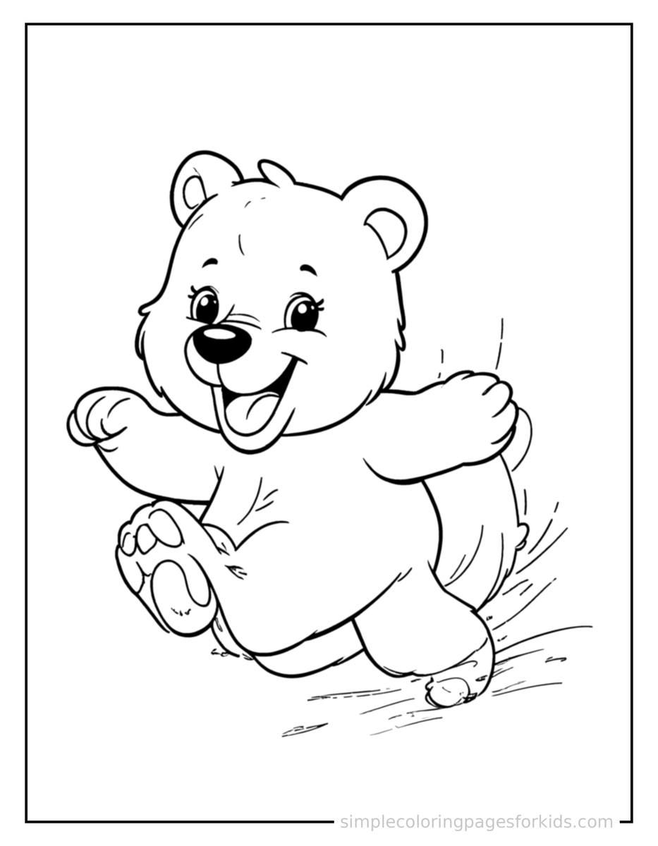 Running Bear Coloring Page