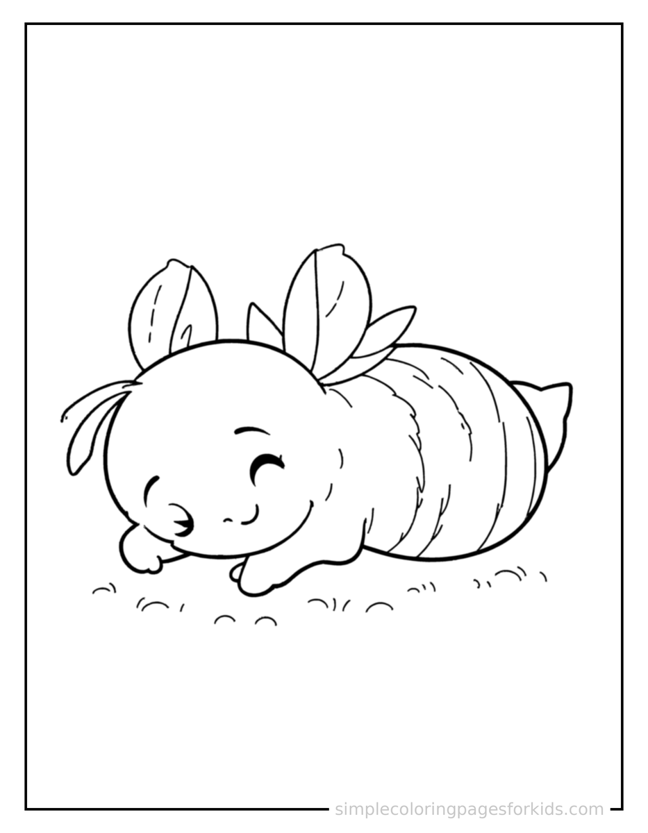 Sleepy Bee Coloring Page