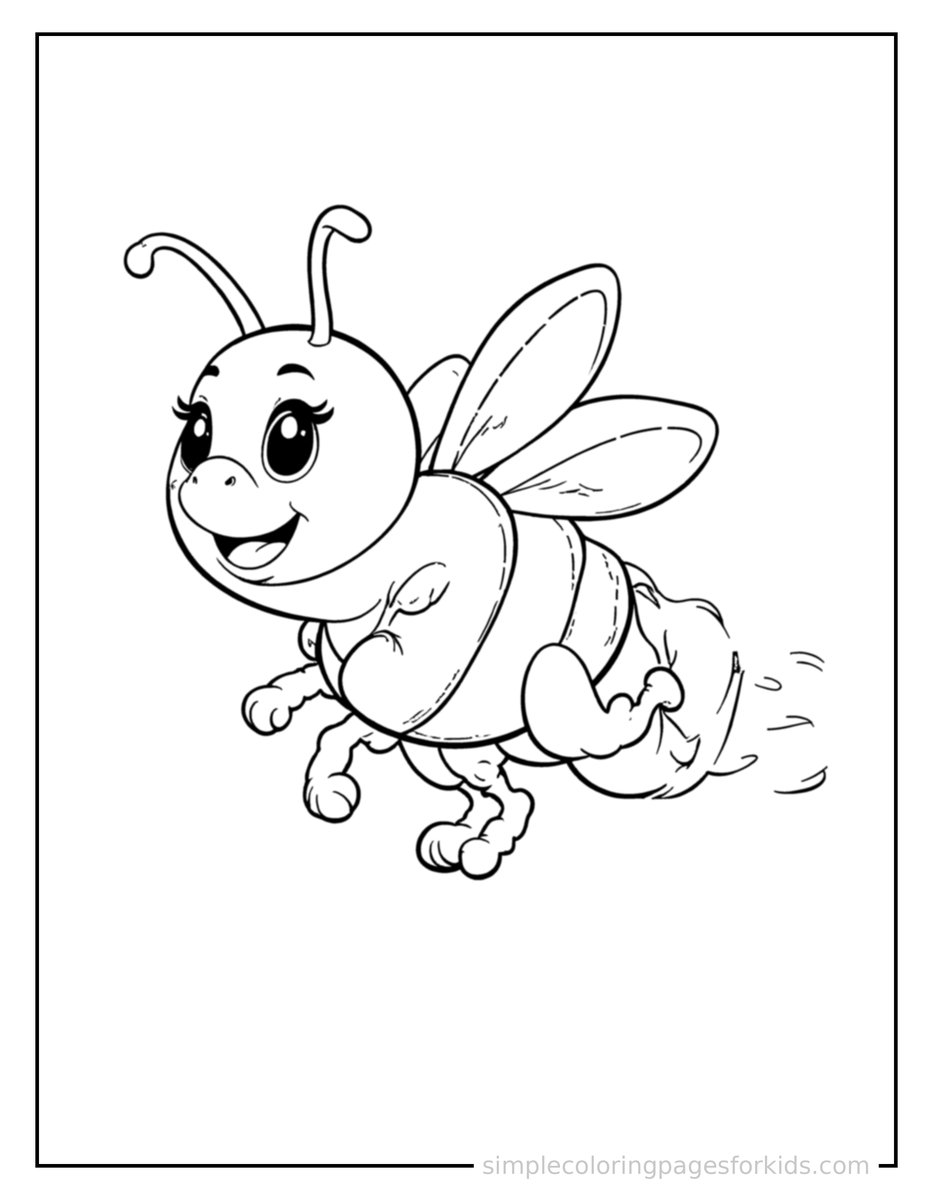 Running Bee Coloring Page