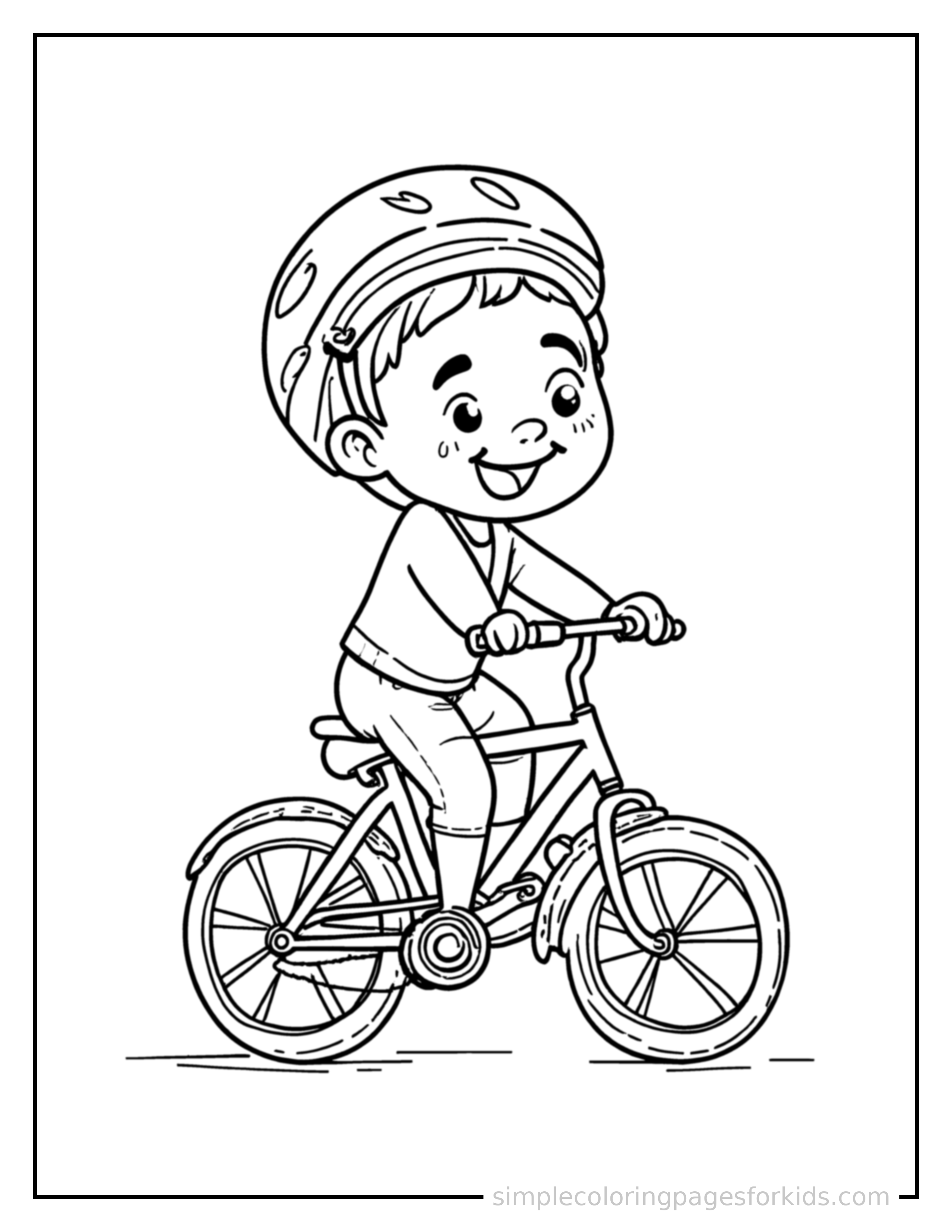 Printable bicycle coloring page for kids