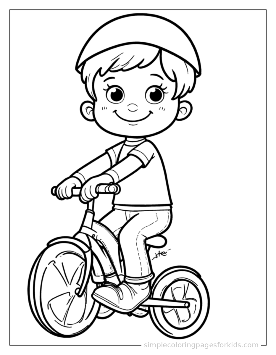 Printable bicycle coloring page for kids