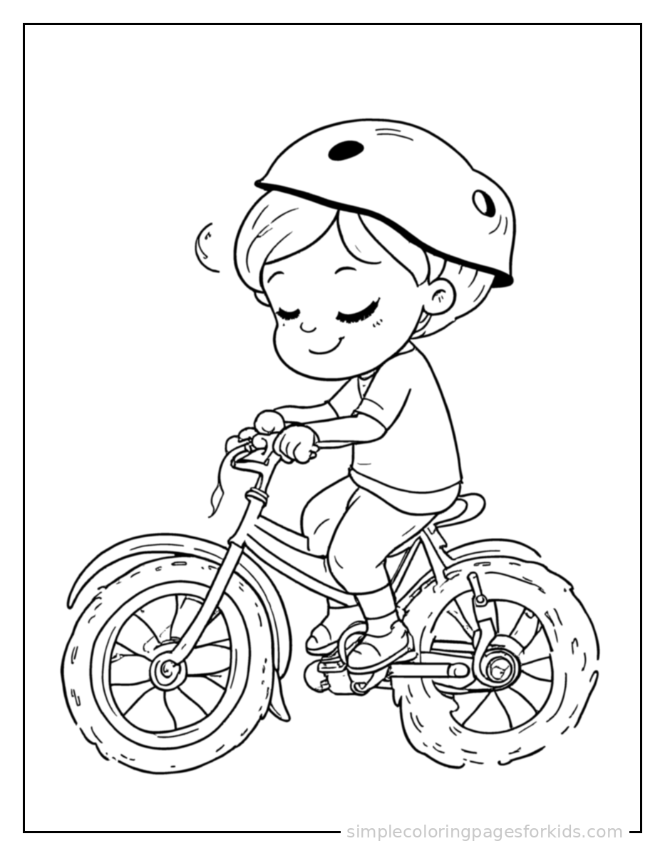 Printable bicycle coloring page for kids