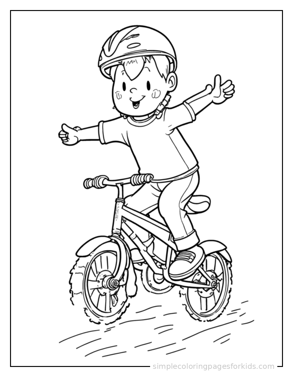 Printable bicycle coloring page for kids