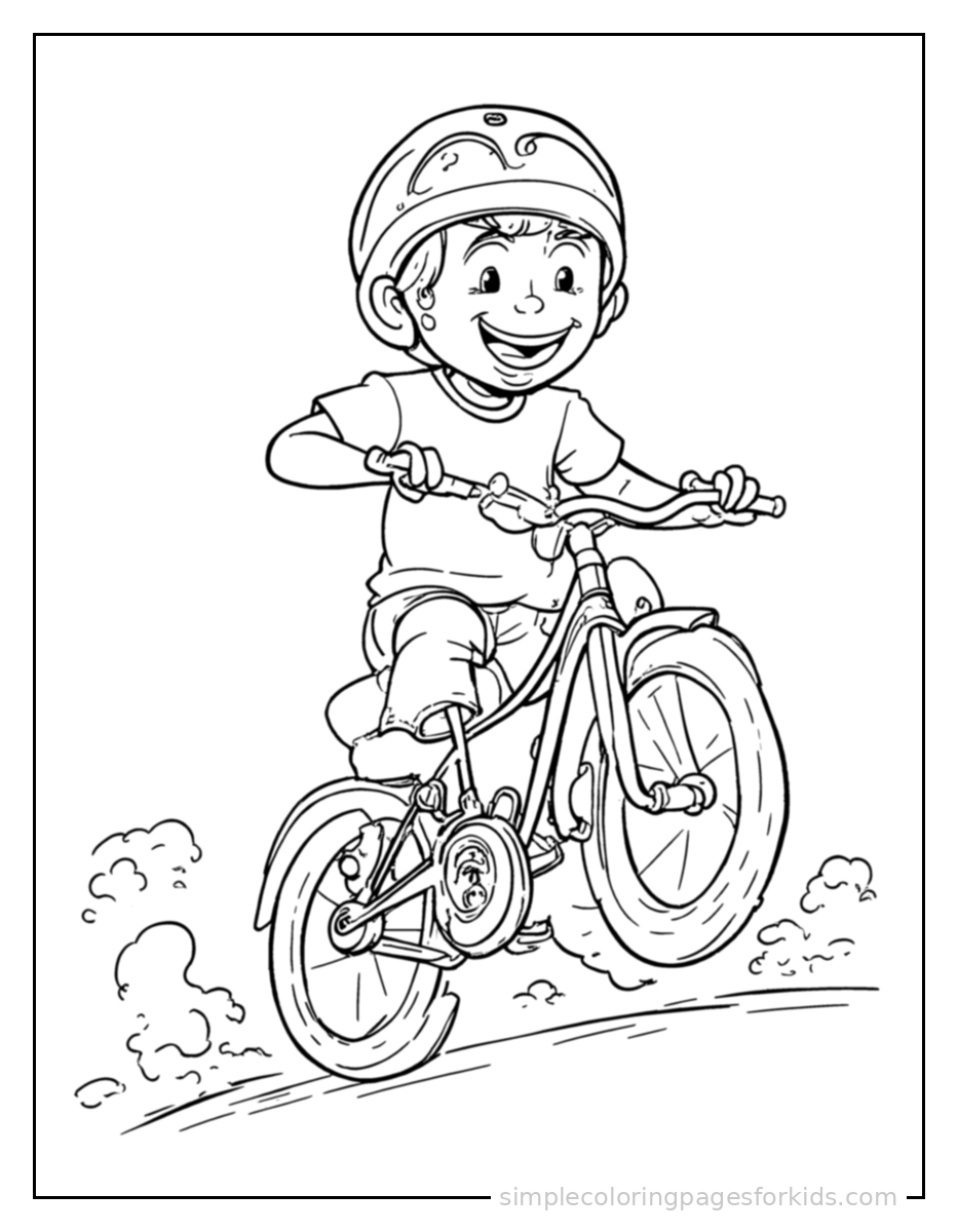 Printable bicycle coloring page for kids