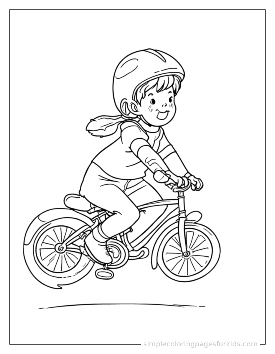 Printable bicycle coloring page for kids