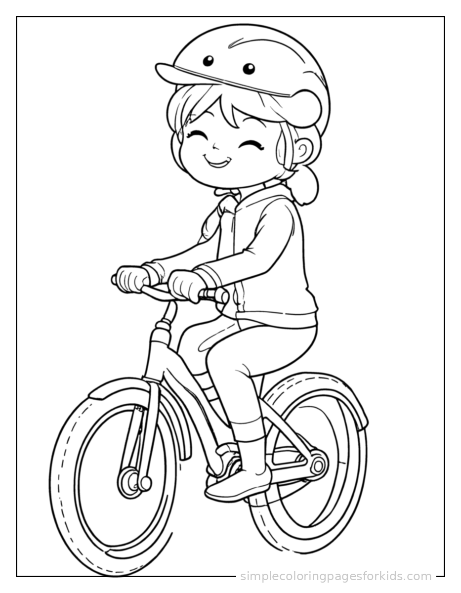 Printable bicycle coloring page for kids