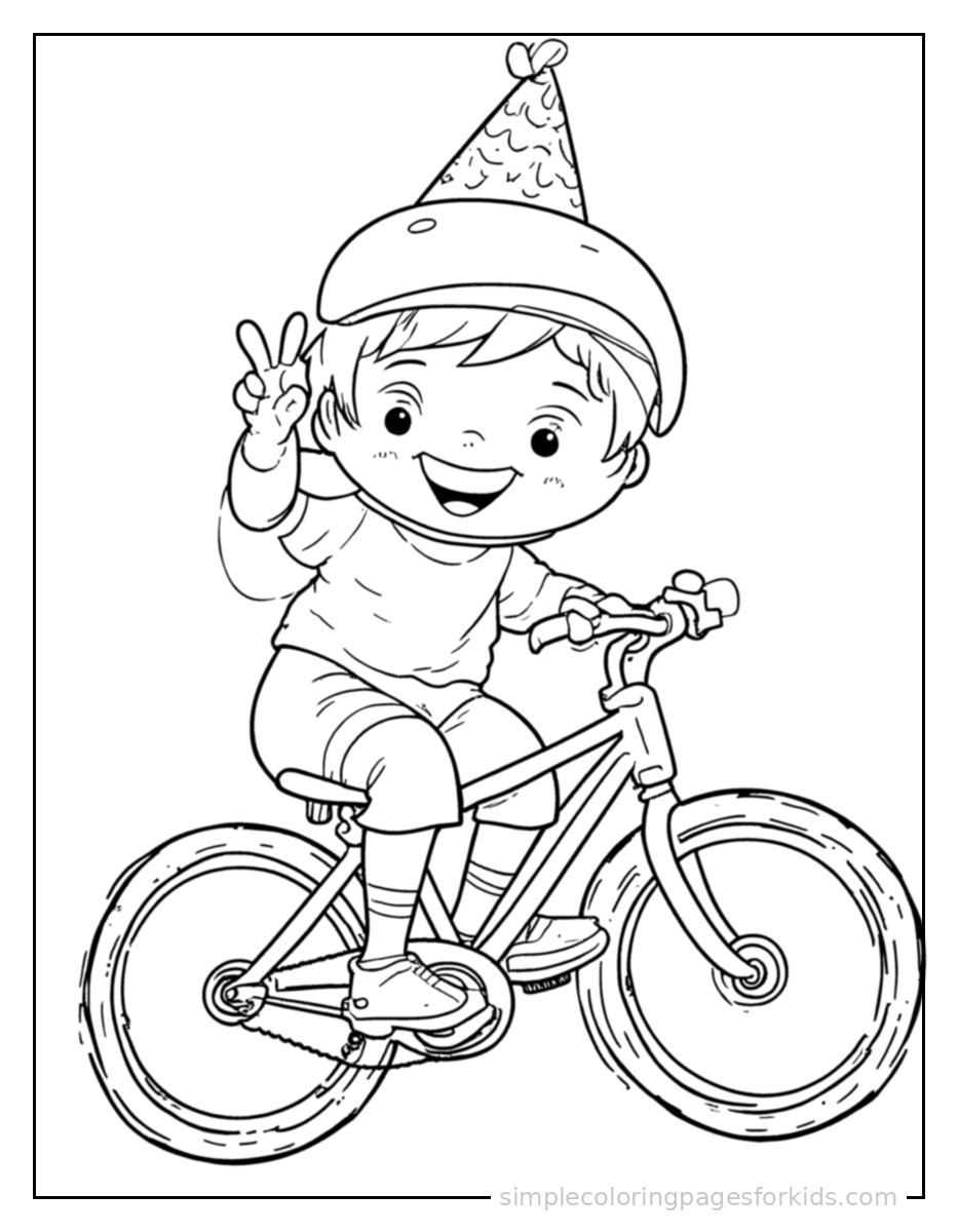 Printable bicycle coloring page for kids