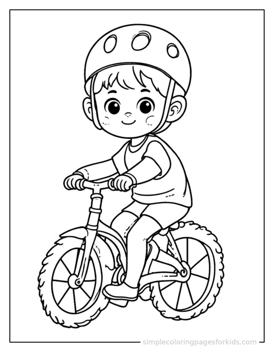 Printable bicycle coloring page for kids