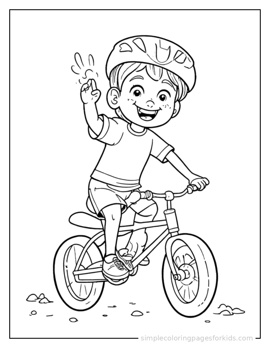 Printable bicycle coloring page for kids