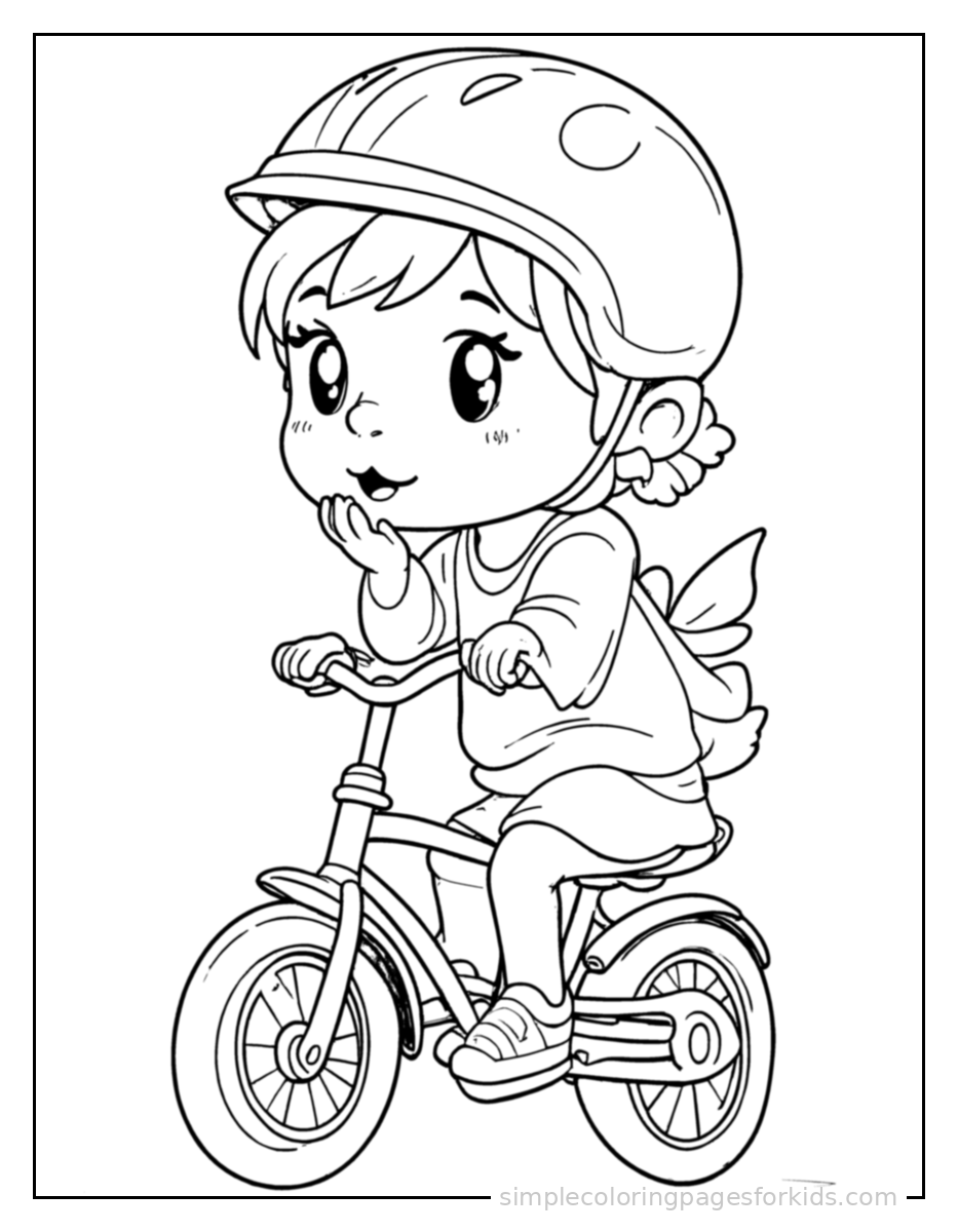 Printable bicycle coloring page for kids
