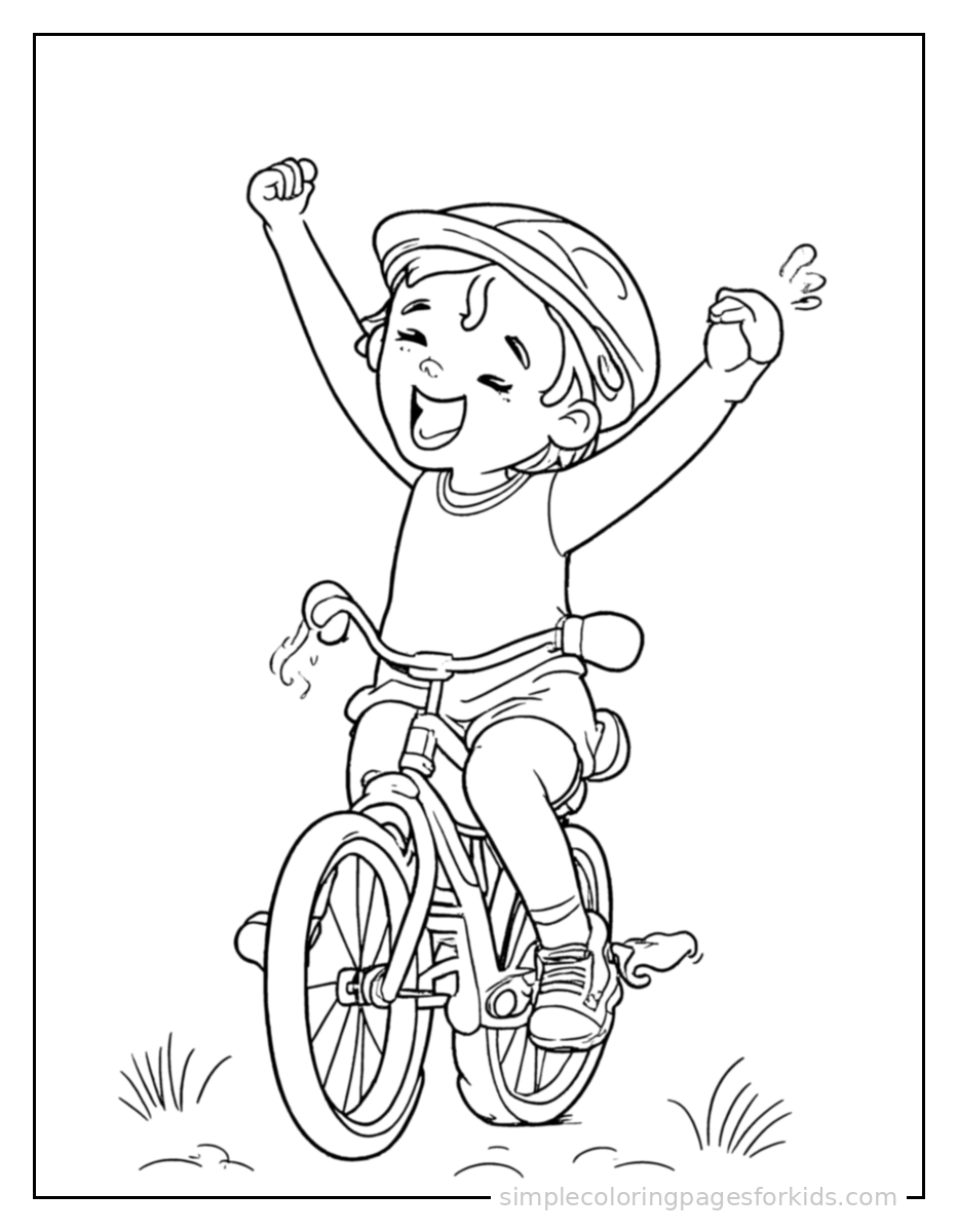 Printable bicycle coloring page for kids
