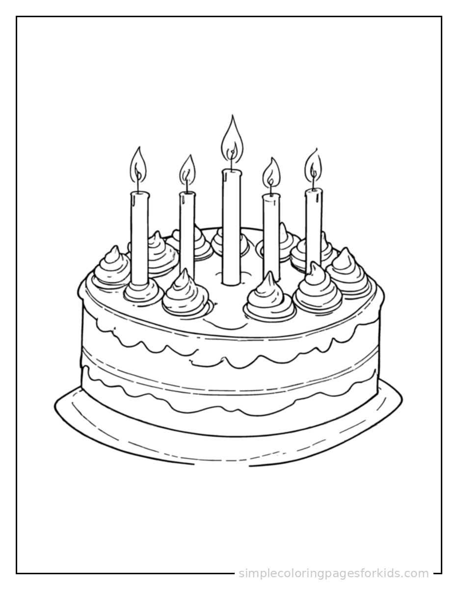Birthday Cake Coloring Pages