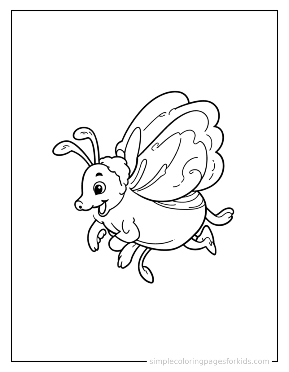 Running Butterfly Coloring Page