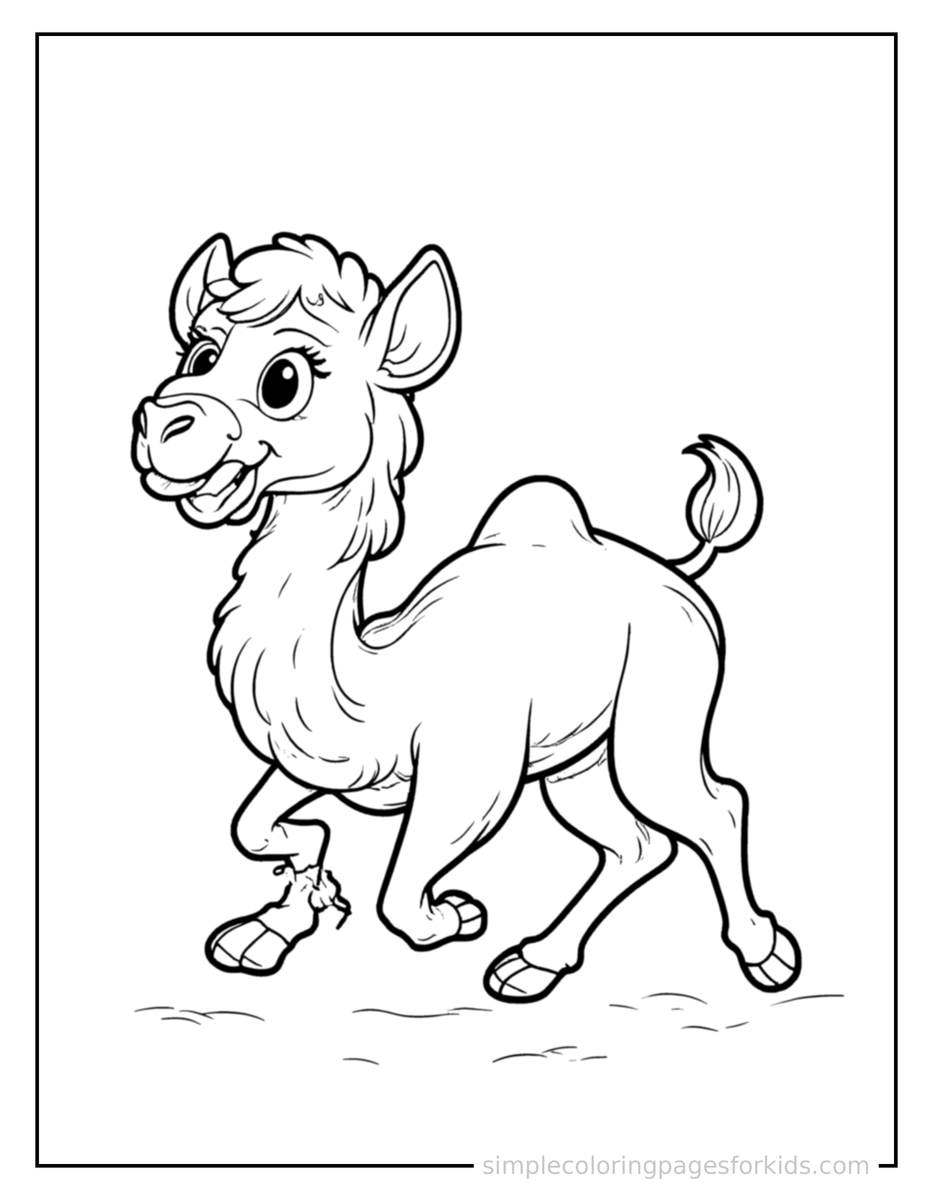 Running Camel Coloring Page