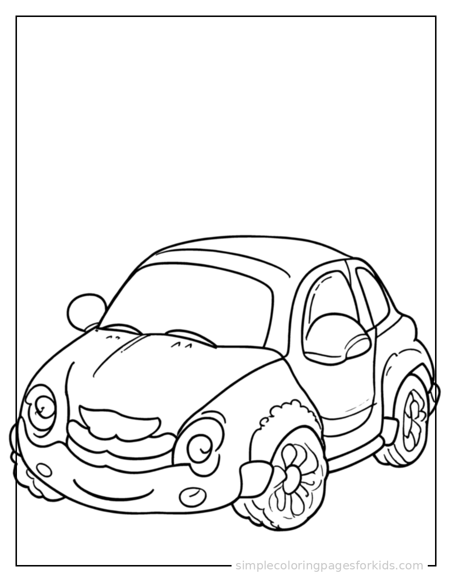 Printable car coloring page for kids