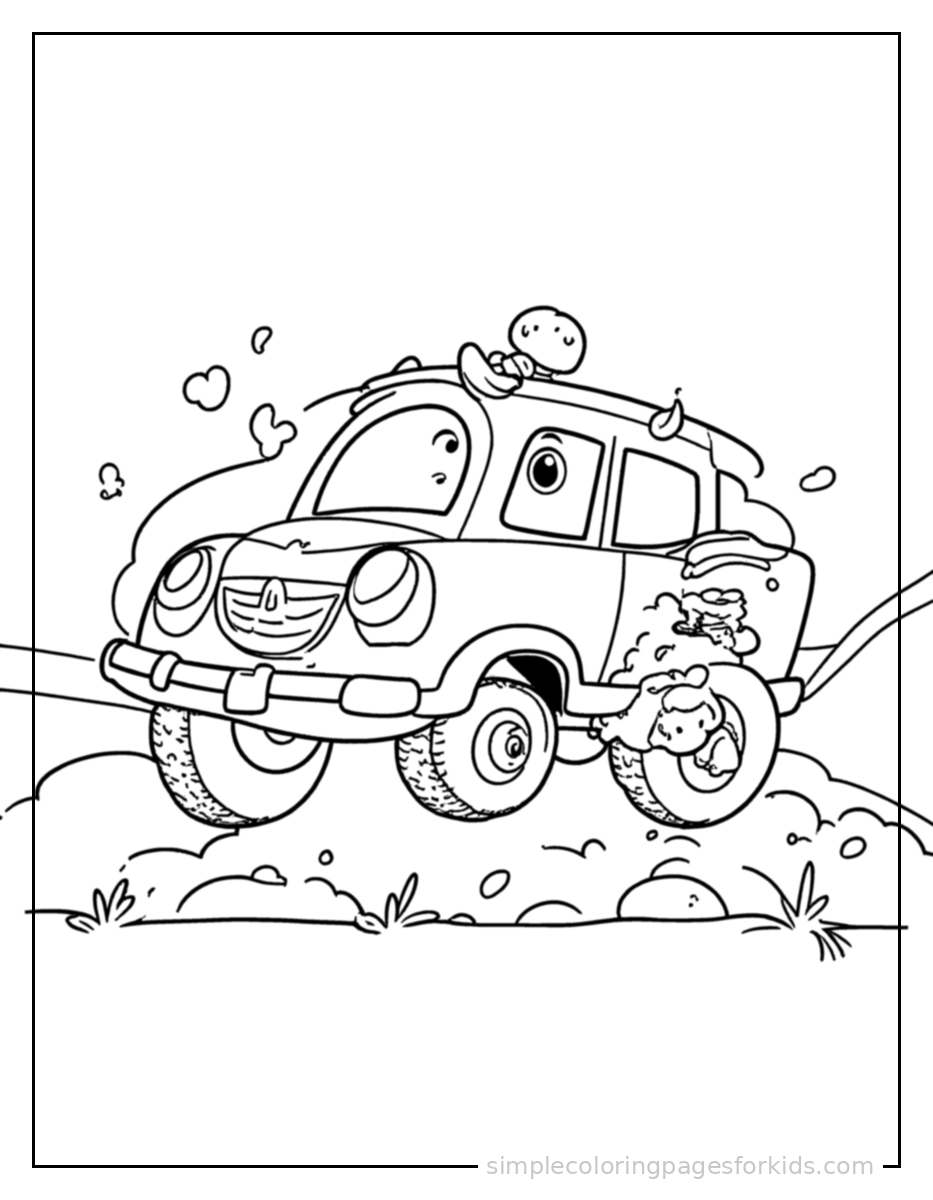 Printable car coloring page for kids