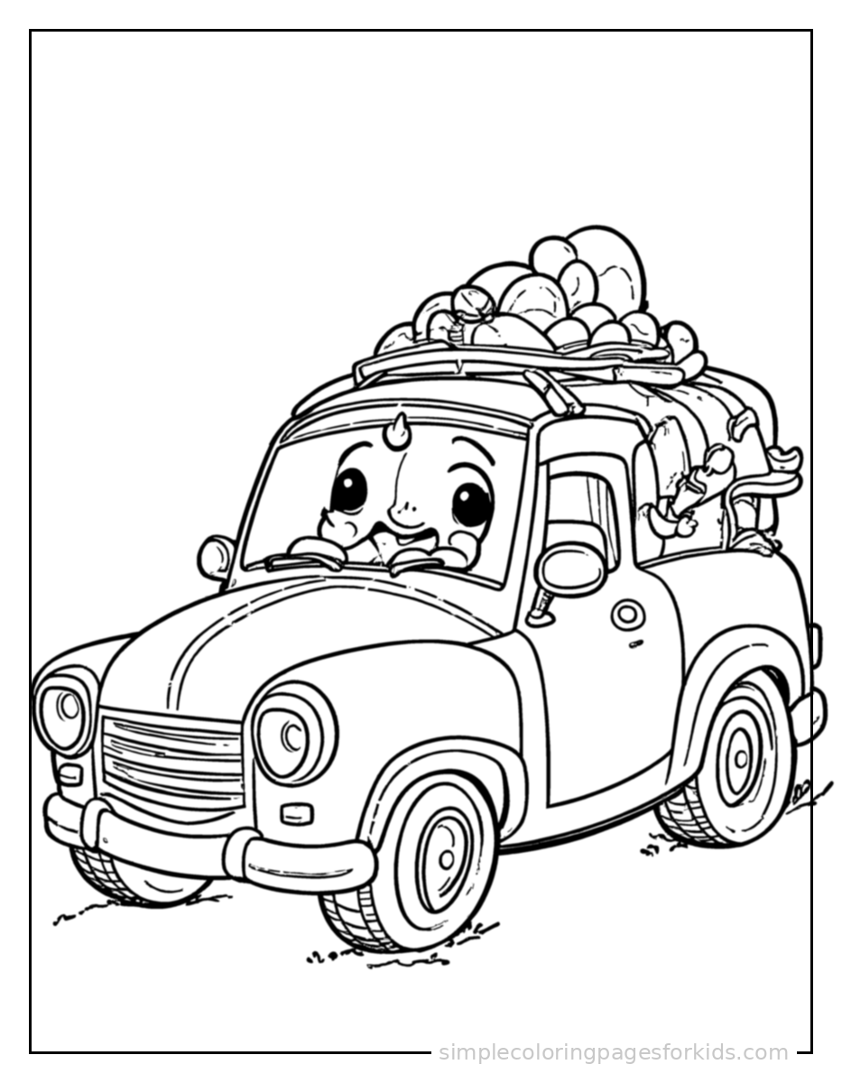 Printable car coloring page for kids