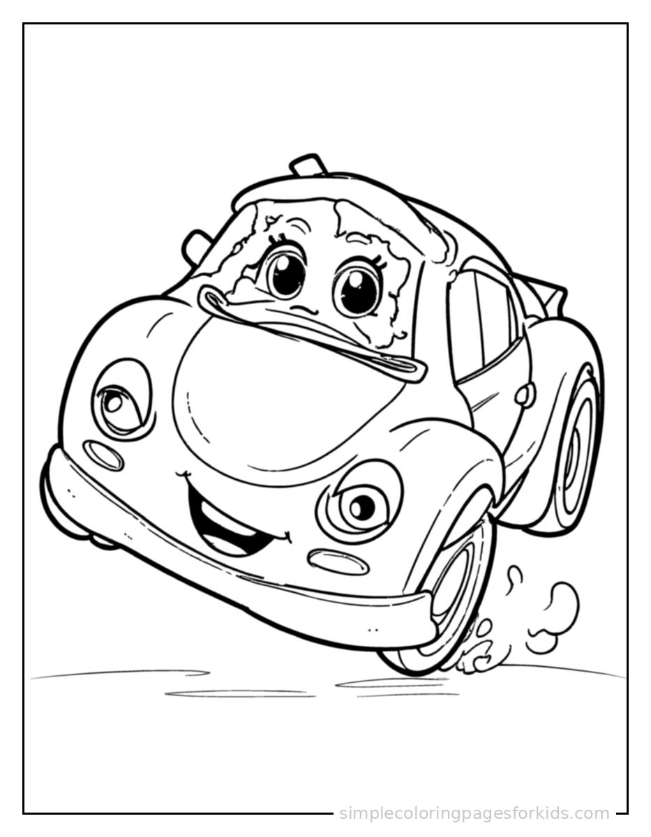 Printable car coloring page for kids