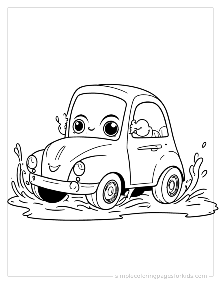 Printable car coloring page for kids