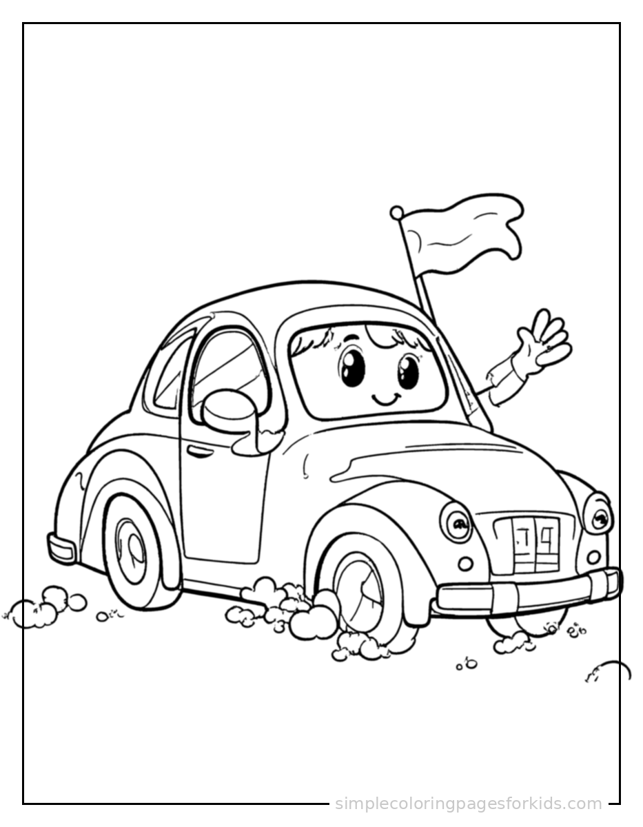 Printable car coloring page for kids