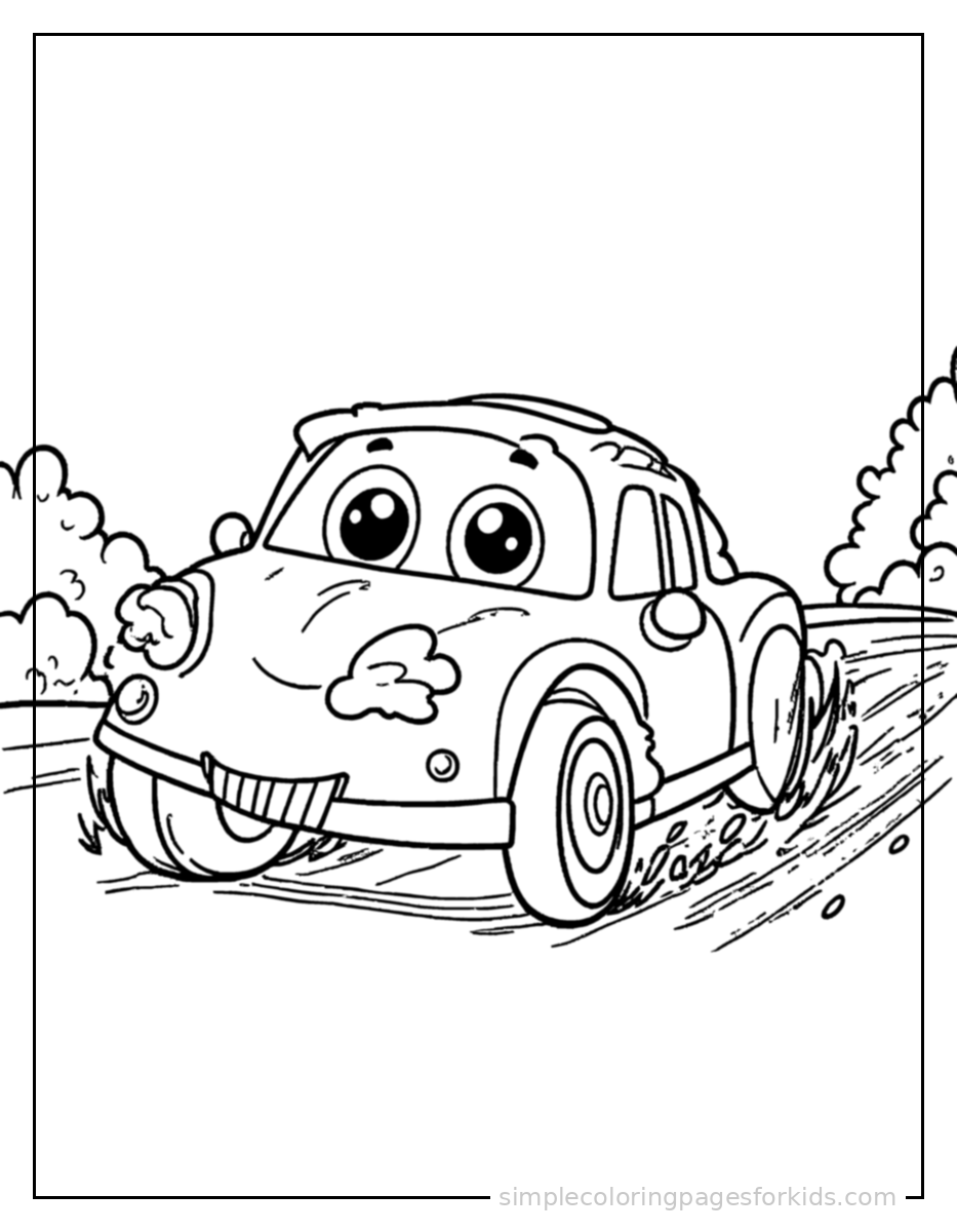 Printable car coloring page for kids