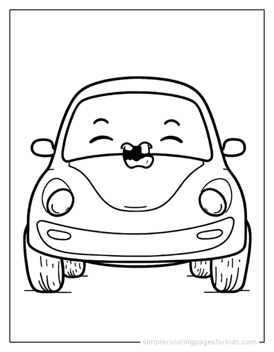 Printable car coloring page for kids
