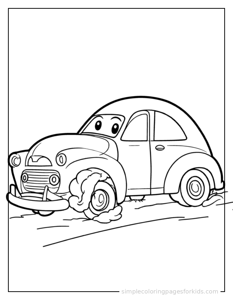 Printable car coloring page for kids