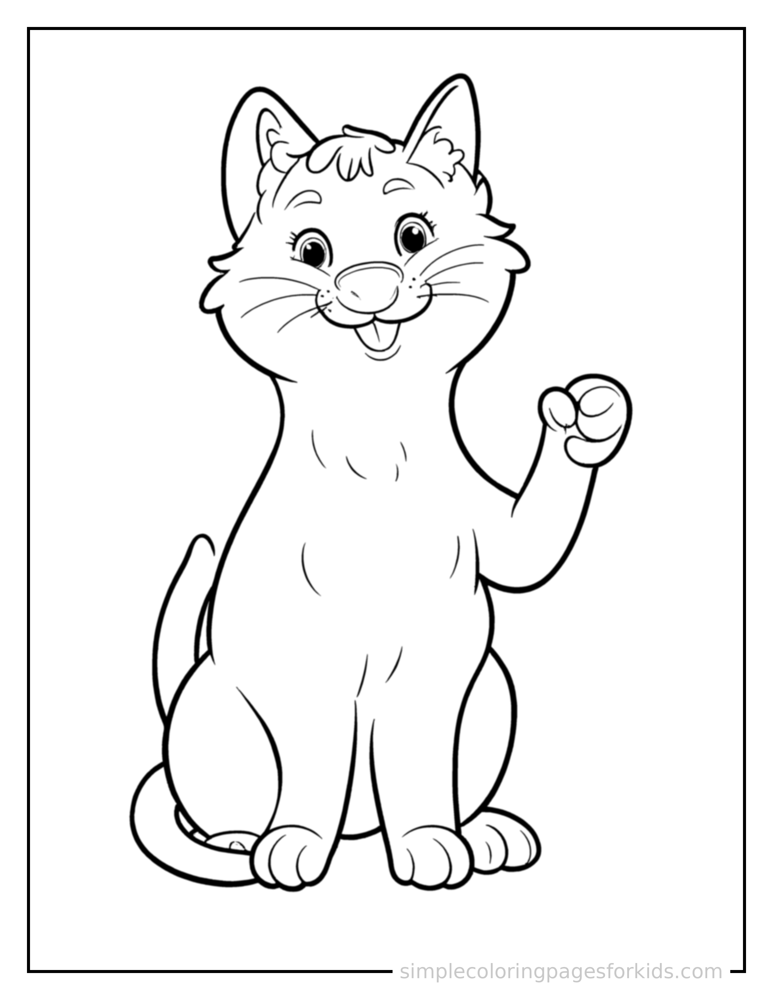 Printable cat coloring page for kids