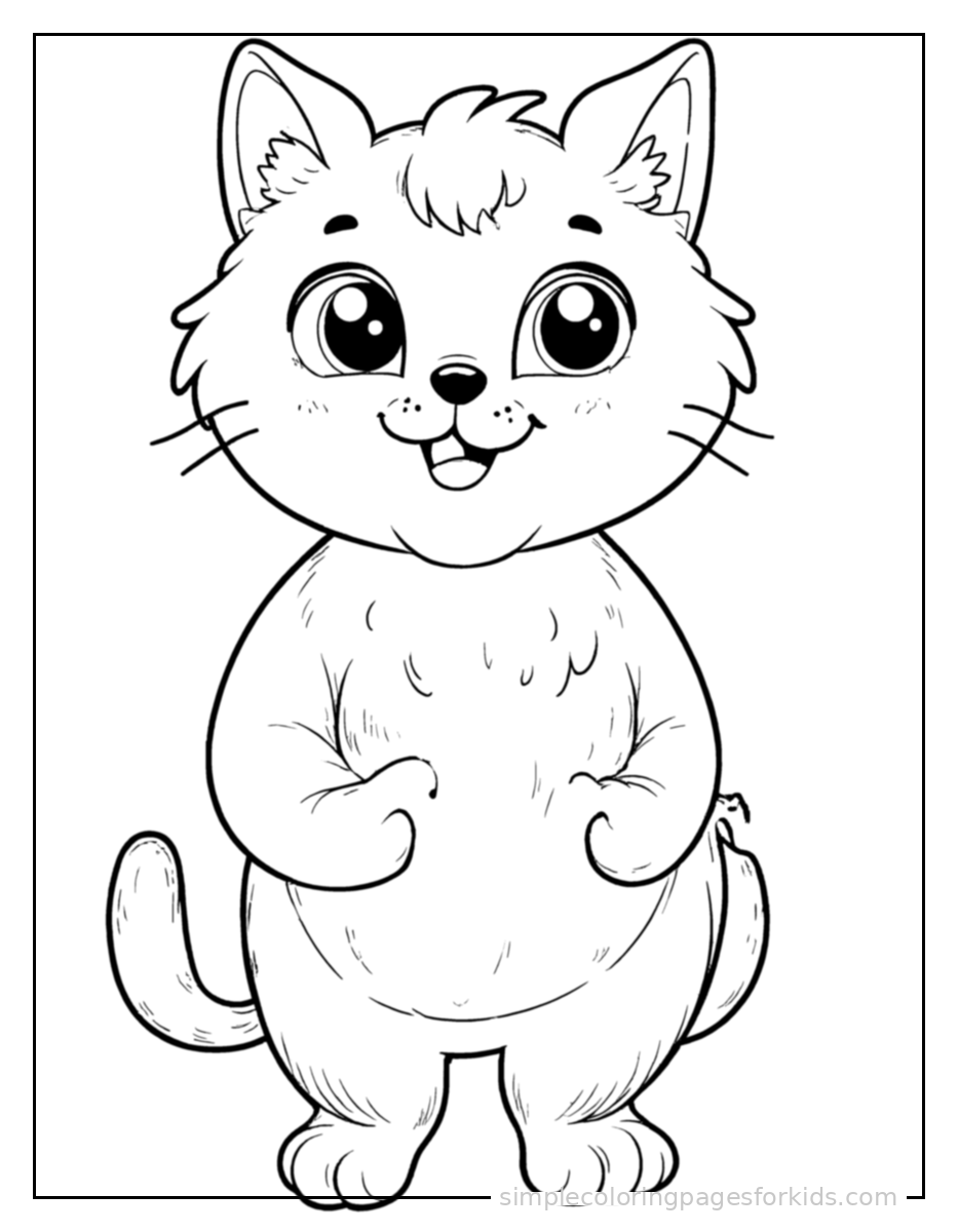 Printable cat coloring page for kids