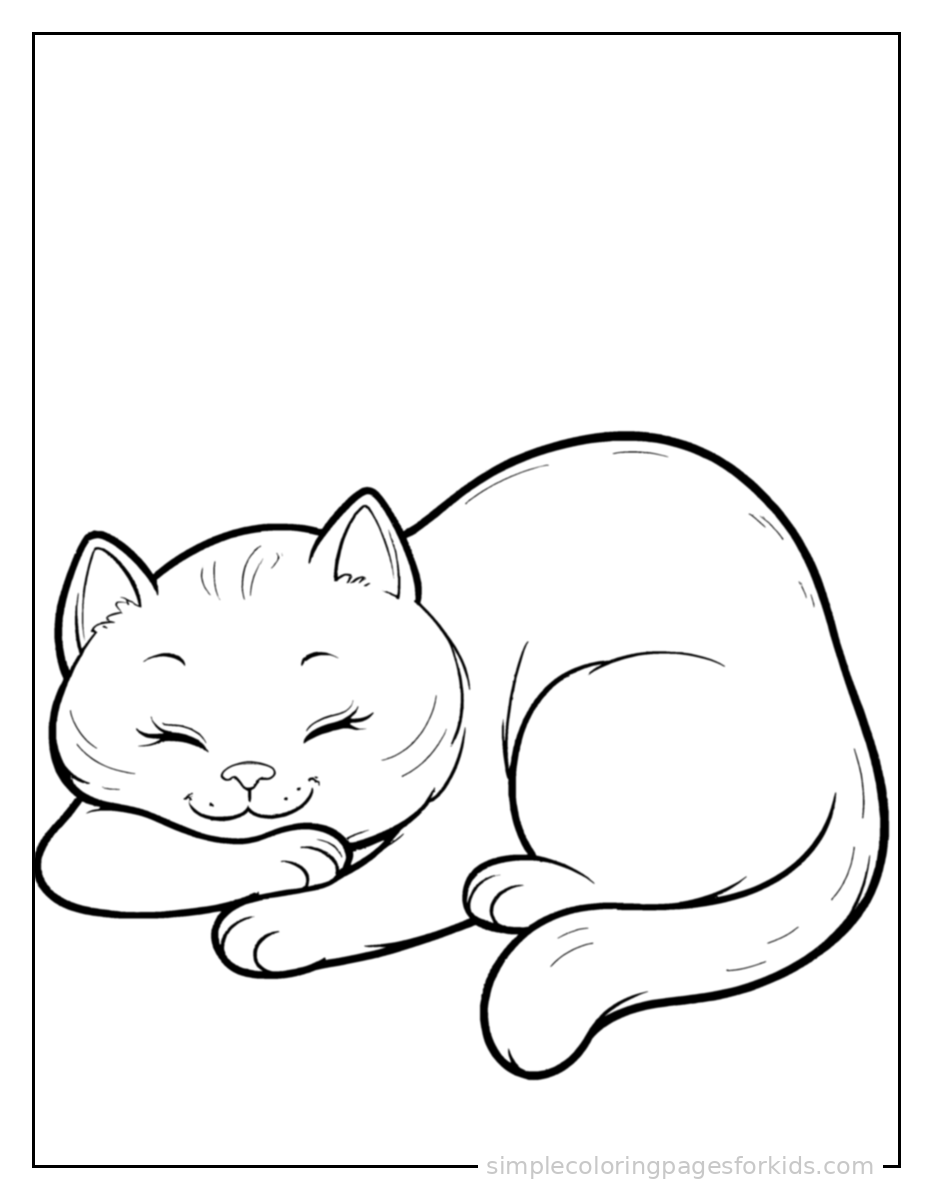 Printable cat coloring page for kids
