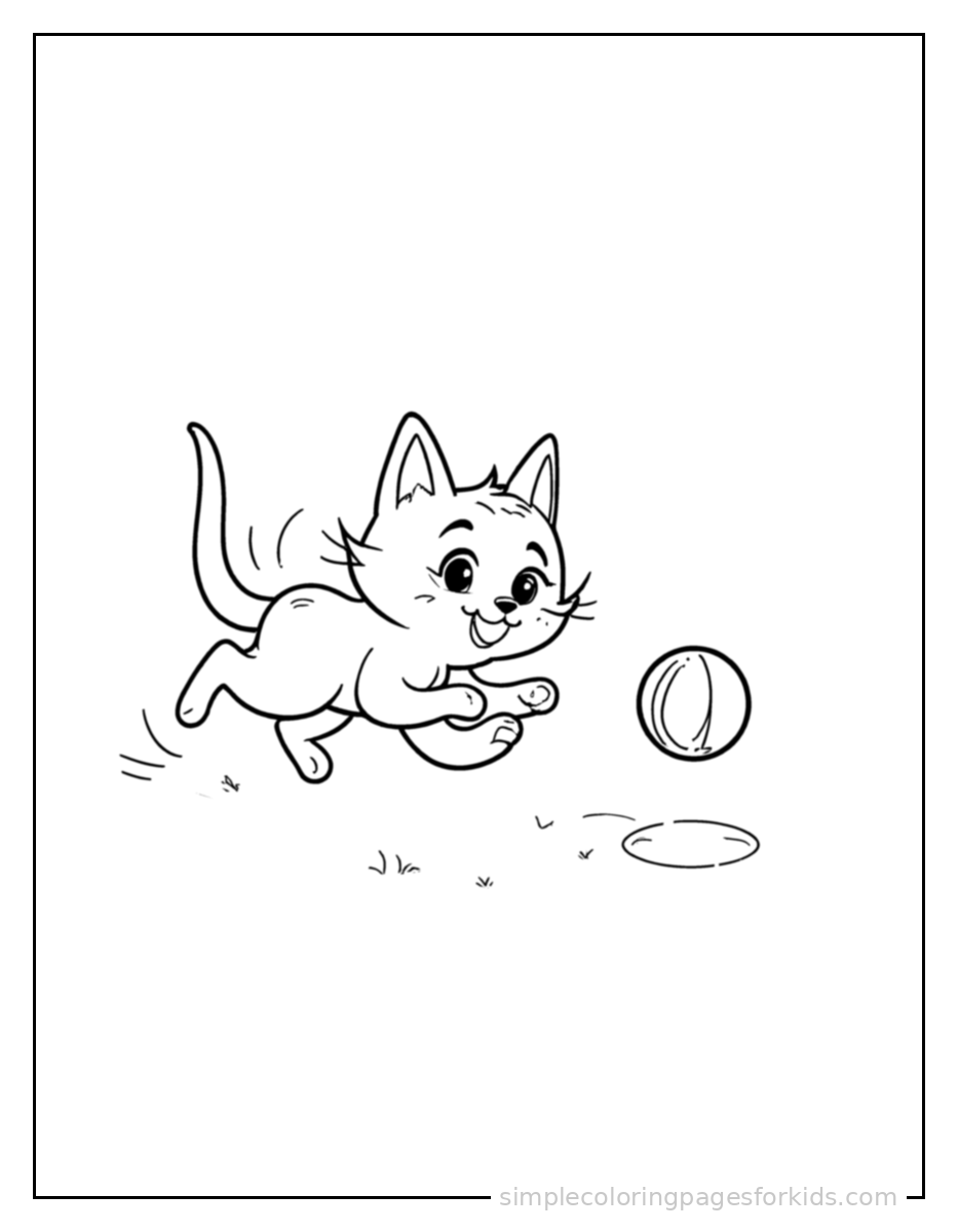 Printable cat coloring page for kids