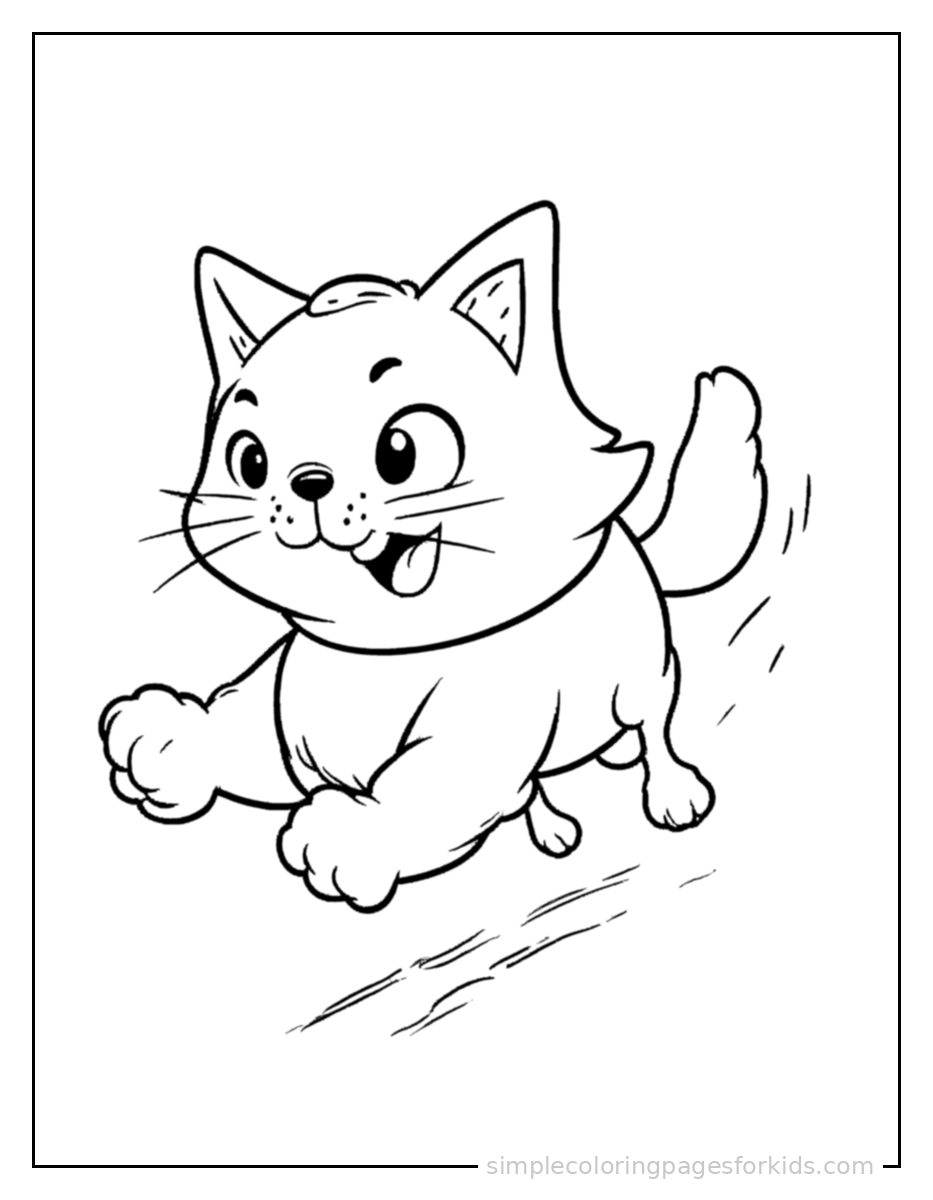 Printable cat coloring page for kids