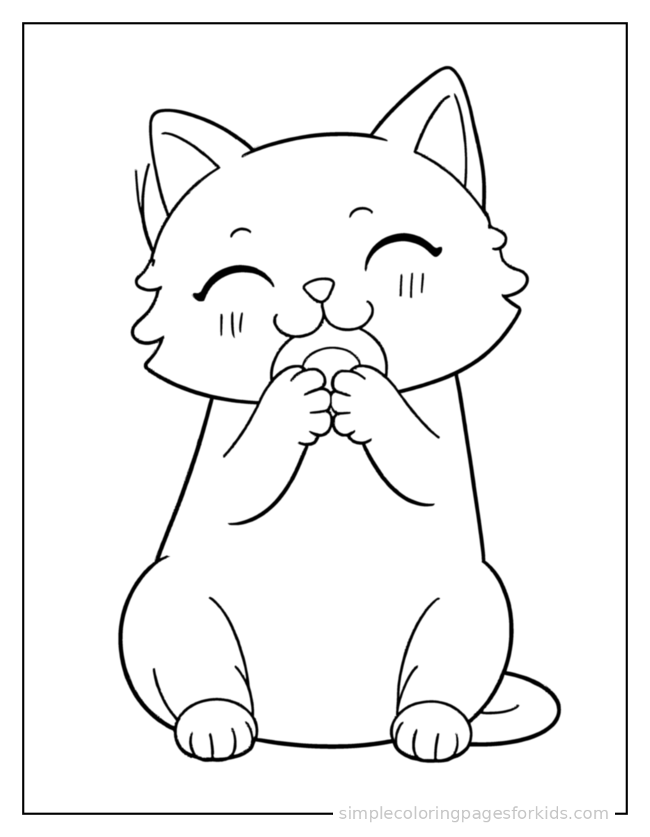 Printable cat coloring page for kids