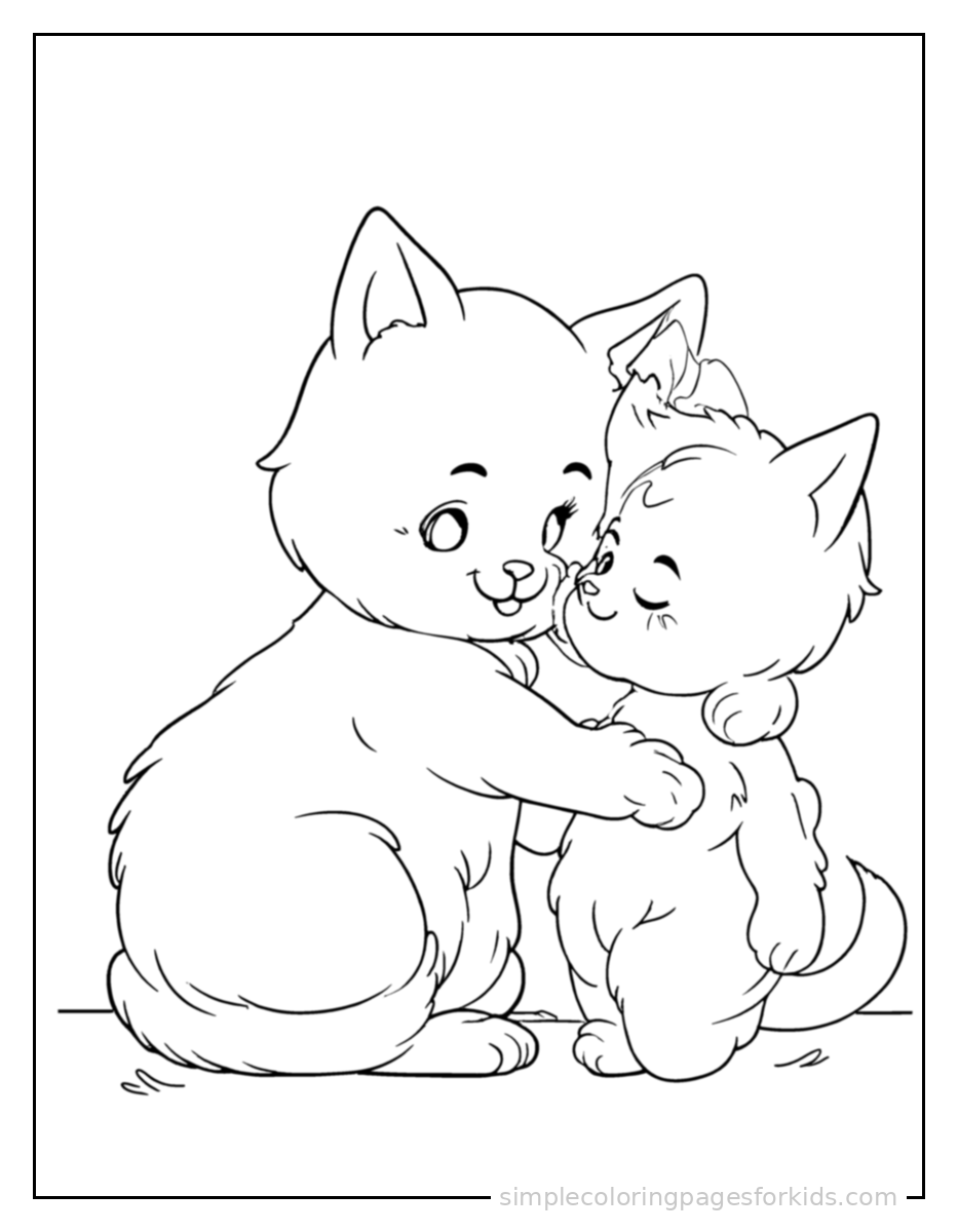 Printable cat coloring page for kids