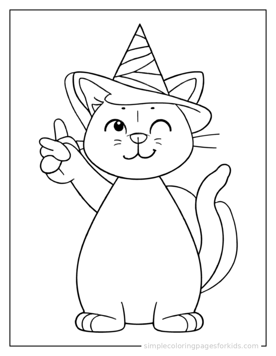 Printable cat coloring page for kids