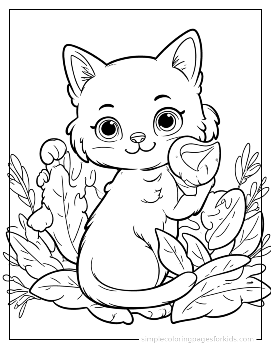 Printable cat coloring page for kids