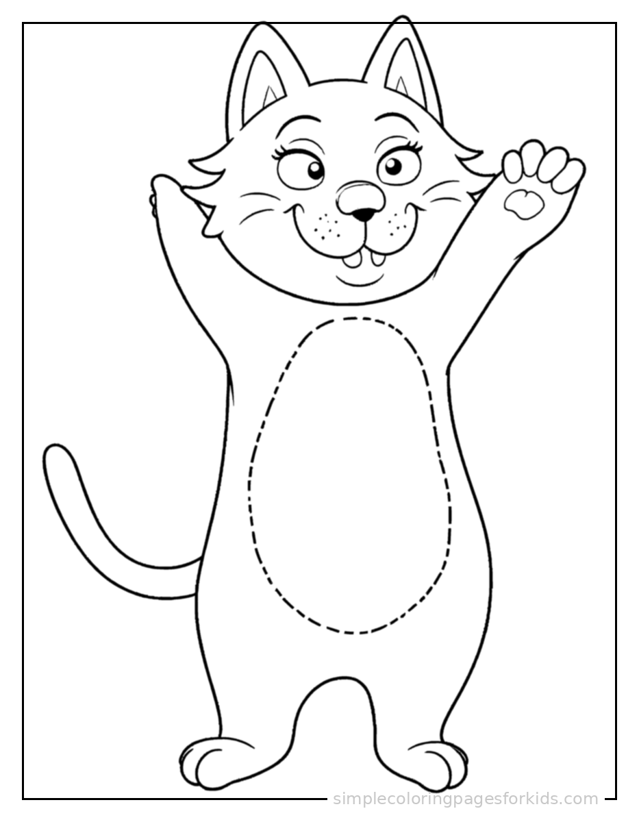 Printable cat coloring page for kids