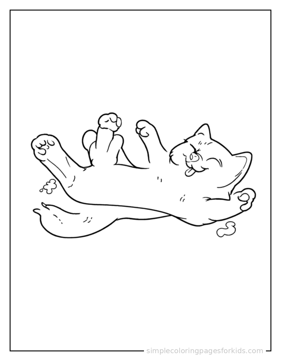 Printable cat coloring page for kids