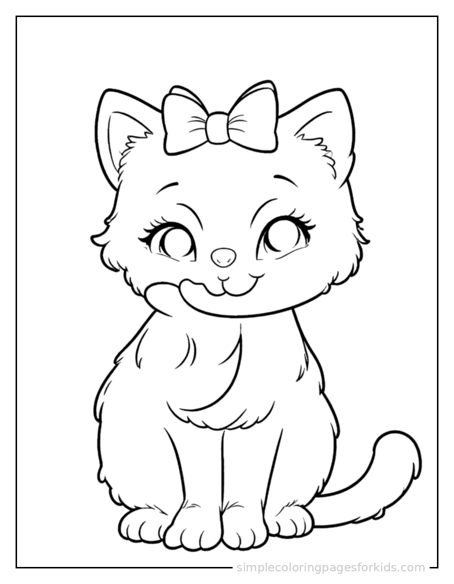 Printable cat coloring page for kids