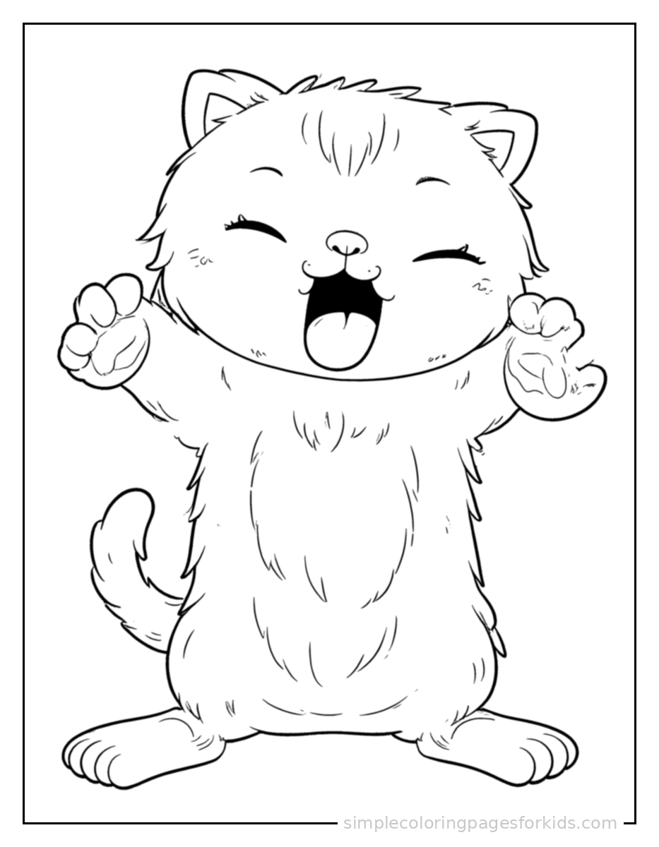 Printable cat coloring page for kids