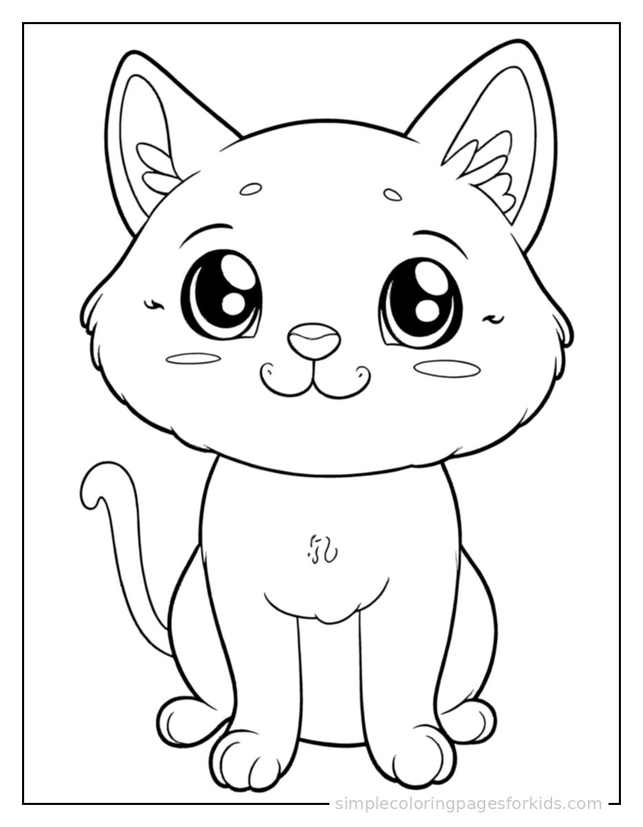 Printable cat coloring page for kids