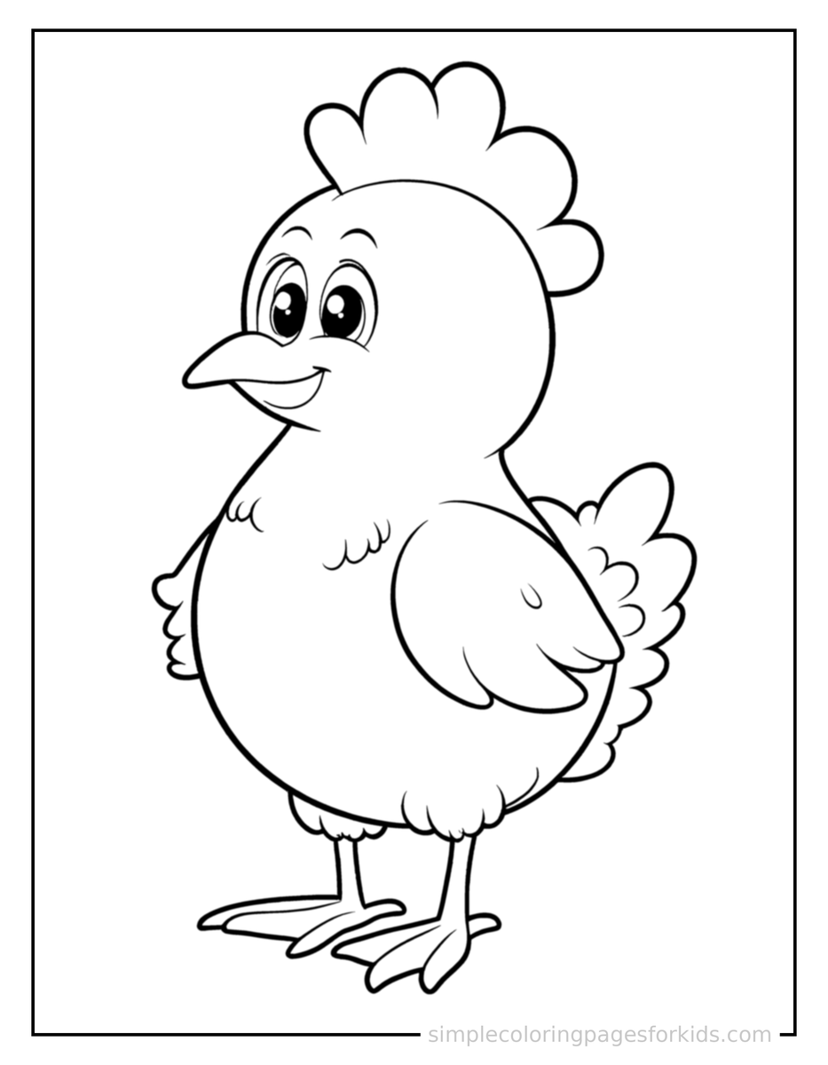 Proud Chicken Coloring Page