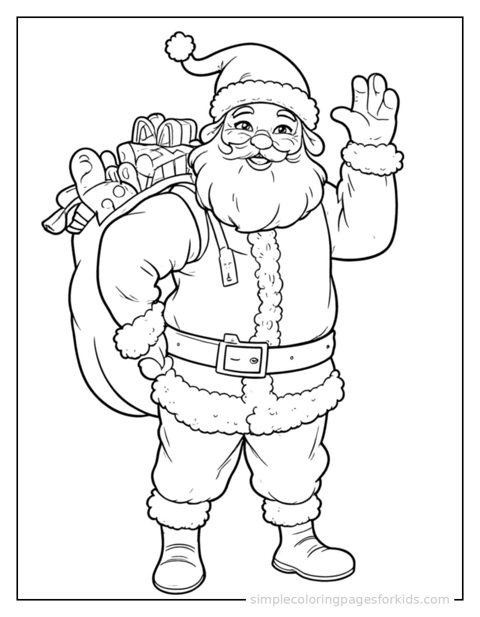 Printable christmas coloring page for kids