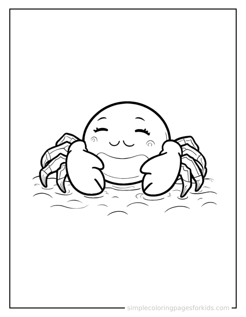 Sleepy Crab Coloring Page