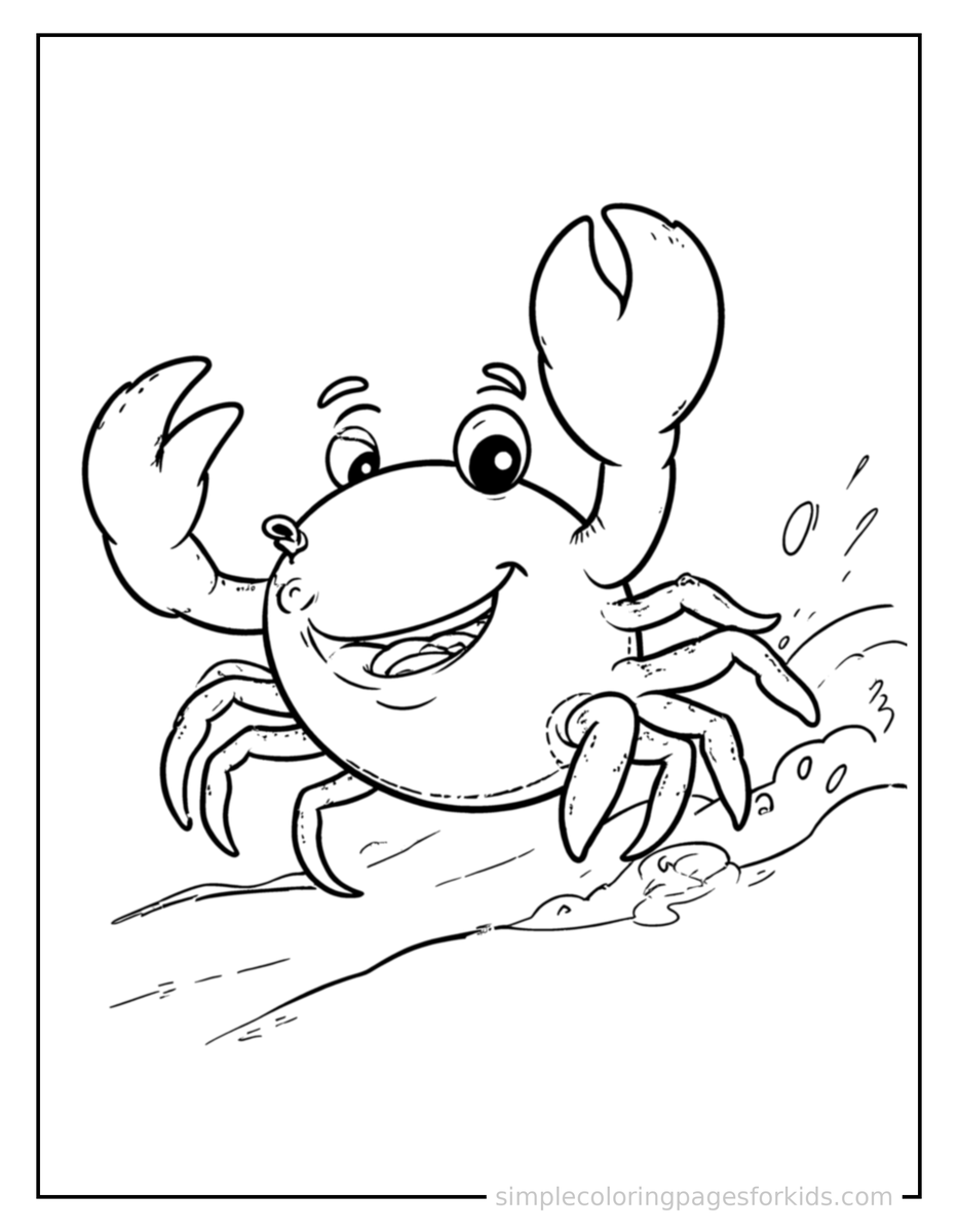 Running Crab Coloring Page